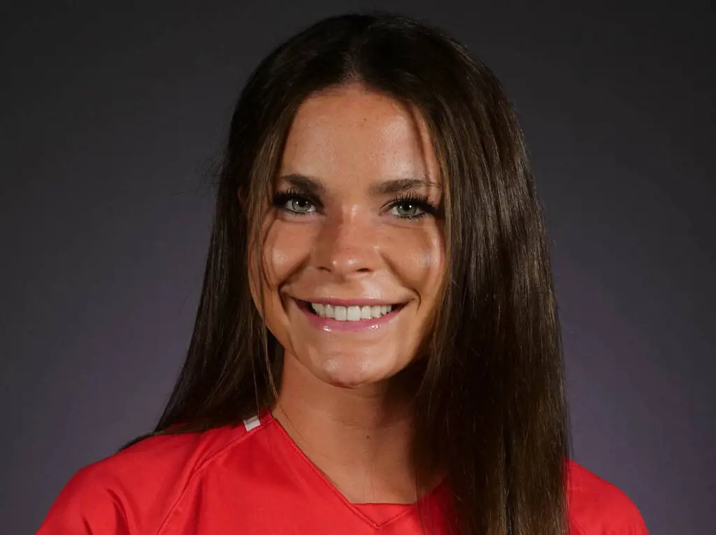 Emma poses for a profile photo while wearing her Ohio State soccer jersey