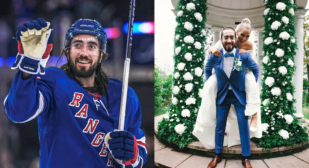 Zibanejad is all smiles after exchanging vows with Irma.