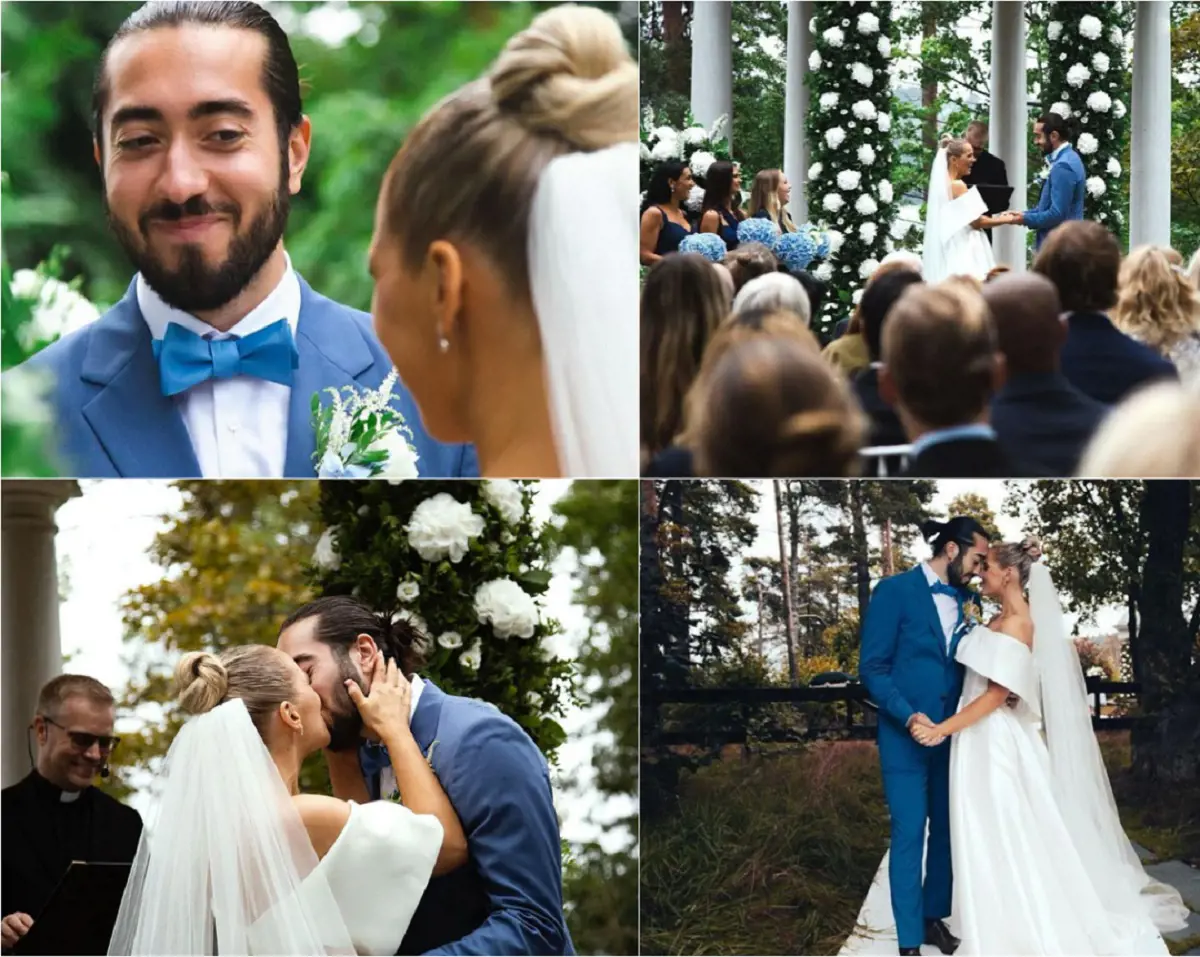 The Rangers star Zibanejad walked down the aisle with sportscaster Helin in 2021.