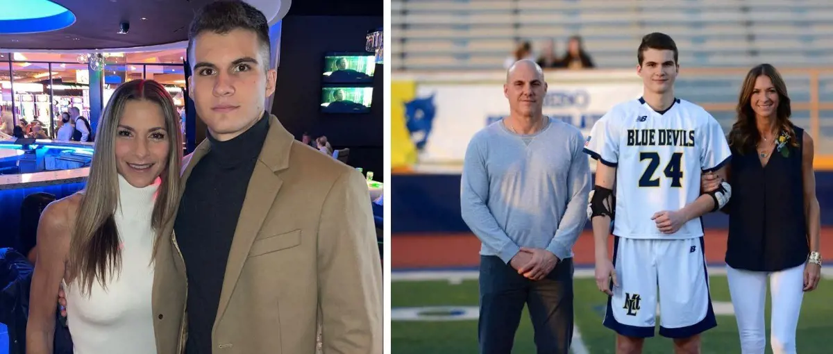 Lynn and Trevor (left photo) in April 2021. Rick, Trevor, and Lynn (right photo) during their 2019 interview with The Athletic. (Photo by Craig Morgan)