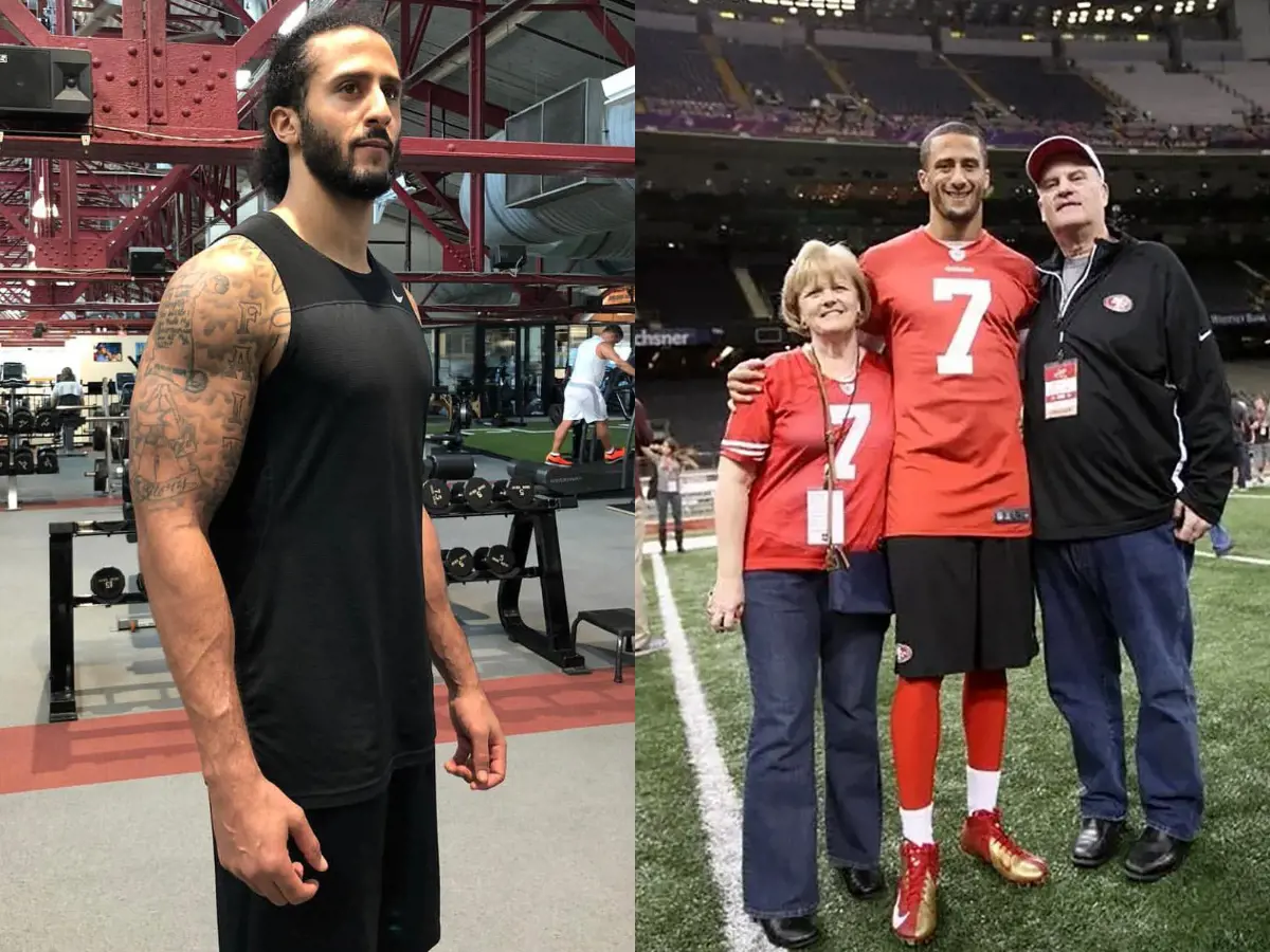 Colin meets Rick and Teresa after the game when he played for the San Francisco 49ers 