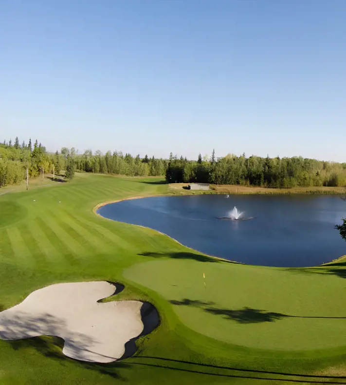 Northern Bear Golf Club layout has fast greens and undulating fairways that are lined with trees.