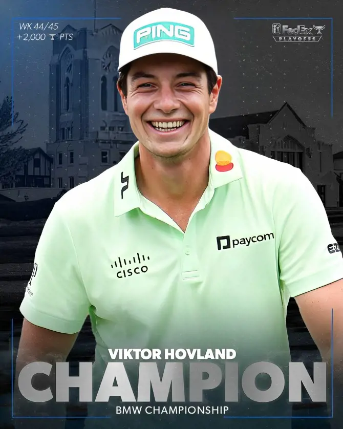 Viktor Hovland set a course record at the Olympia Fields (North Course) by shooting 9-under 61 in the Final Round