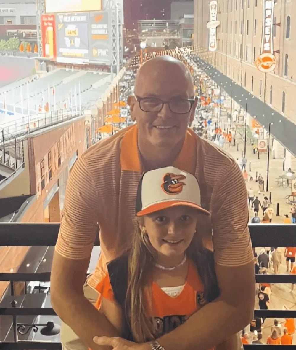Scott and Catherine attending the Baltimore Orioles game on July 2022.