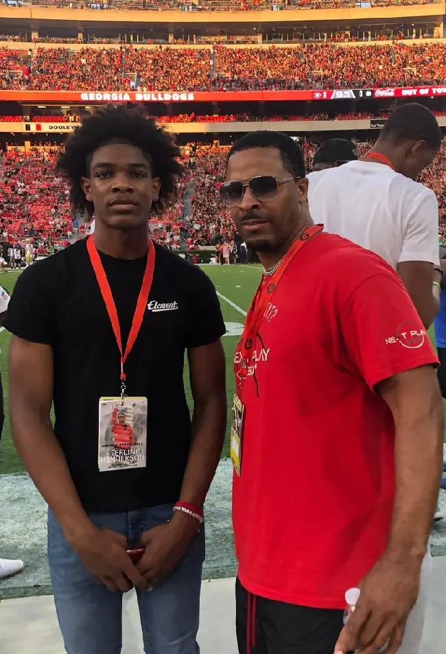Chris (right) and Scoot at an UGA football game in September 2019.