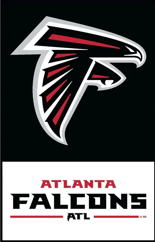 The Falcons logo depicts the spirit of the combat era of American football.