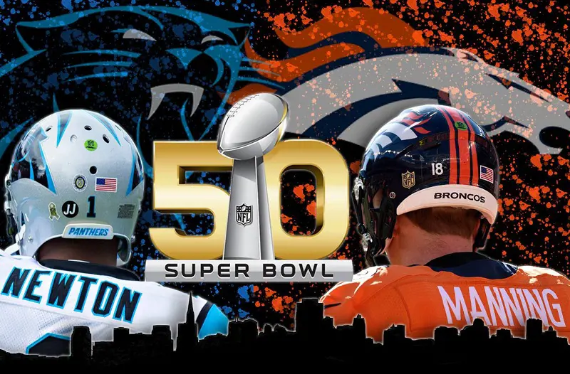 Poster ahead of the 2016 Super Bowl clash between Carolina and Denver.