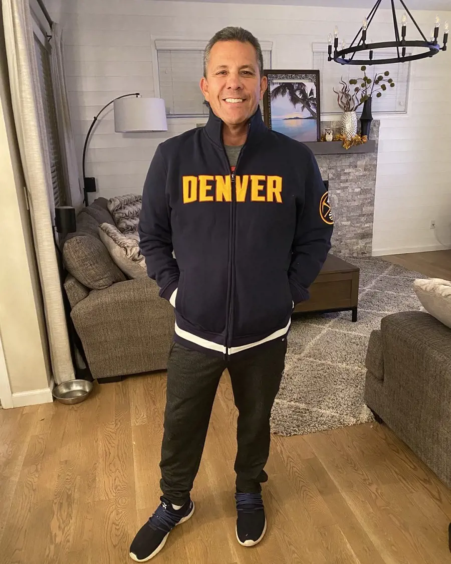 Todd wearing Denver printed jacket in September 2021.