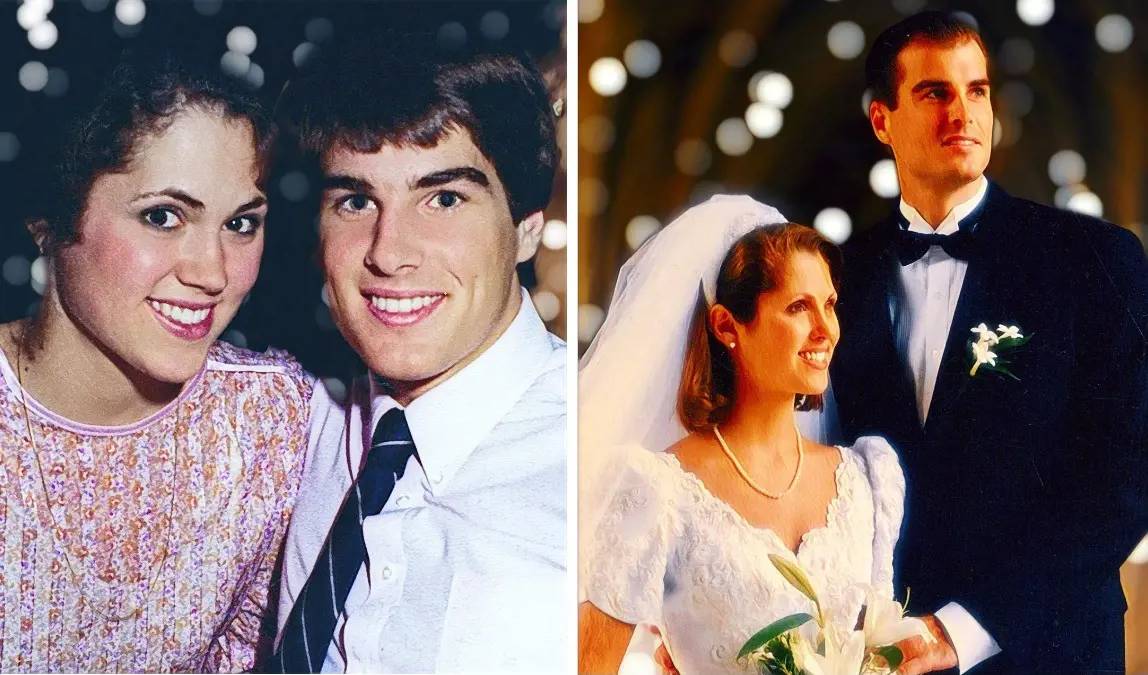 Jay and Wendy throughout the years from 1983 (in left photo) to 1993 (right photo).