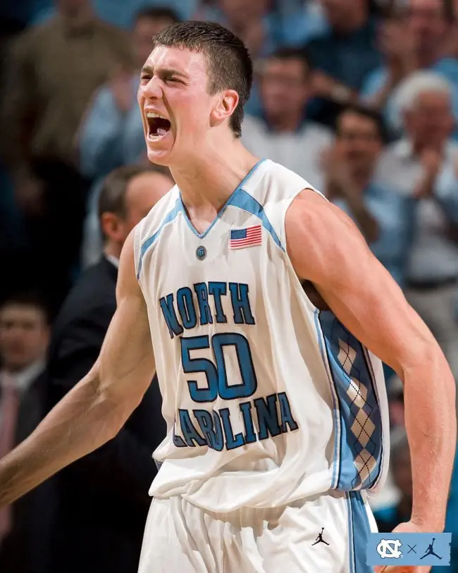 Tyler during a match at his college days as posted by UNC on September 2022 before 50 days till next basketball season.