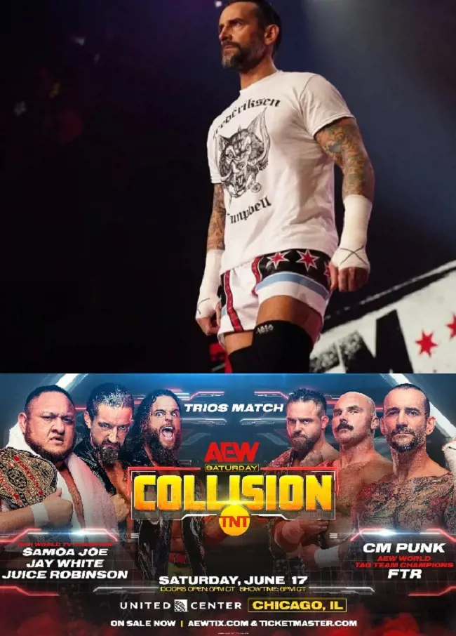 Collision of June 17 marks CM Punk's return to AEW after two years of absence.