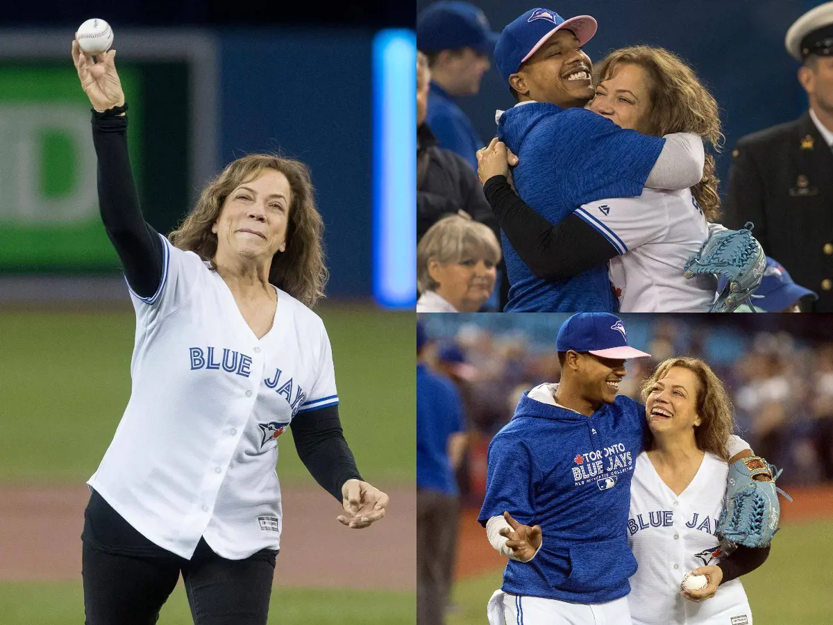 Former Toronto Blue Jays star Marcus celebrates MothersDay with Adlin in May 2019