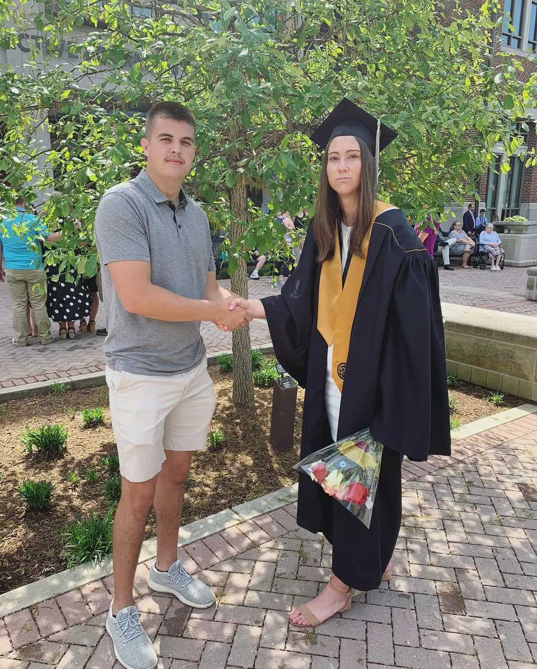 Jael celebrated her graduation ceremony at West Lafayette, Indiana with her husband Aidan O'Connell.