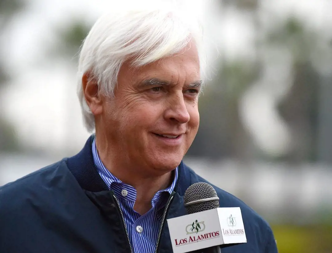 Bob Baffert celebrating the Justify win and interviewing with the Horse Racing Nation in December 5, 2018
