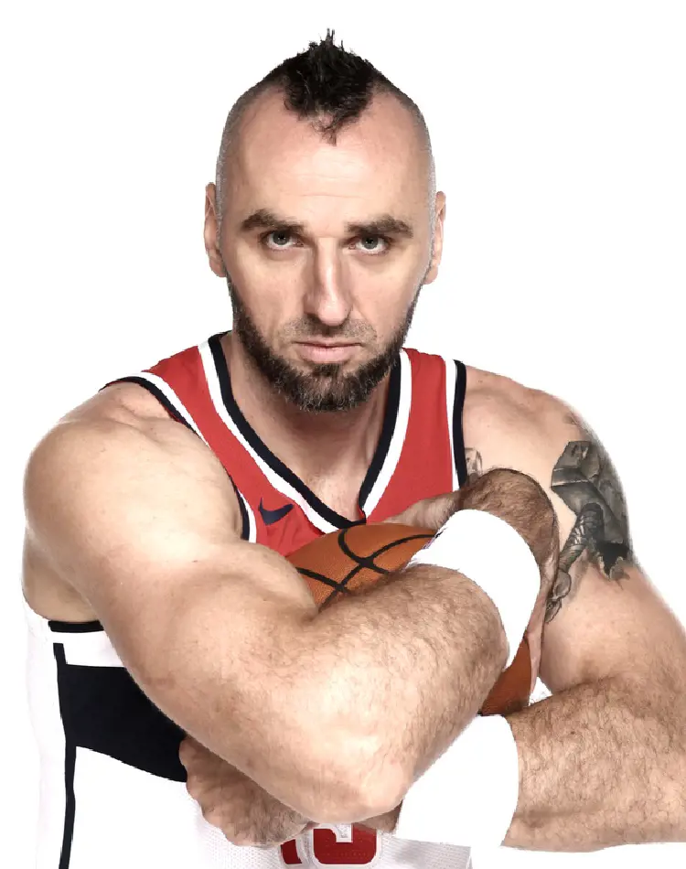 Marcin Gortat with his iconic beard and mohawk hairstyle