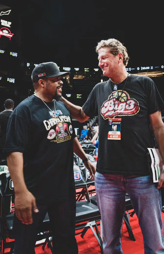 BIG owners Ice Cube and Jeff Kwatinetz meets during a match in September 2022