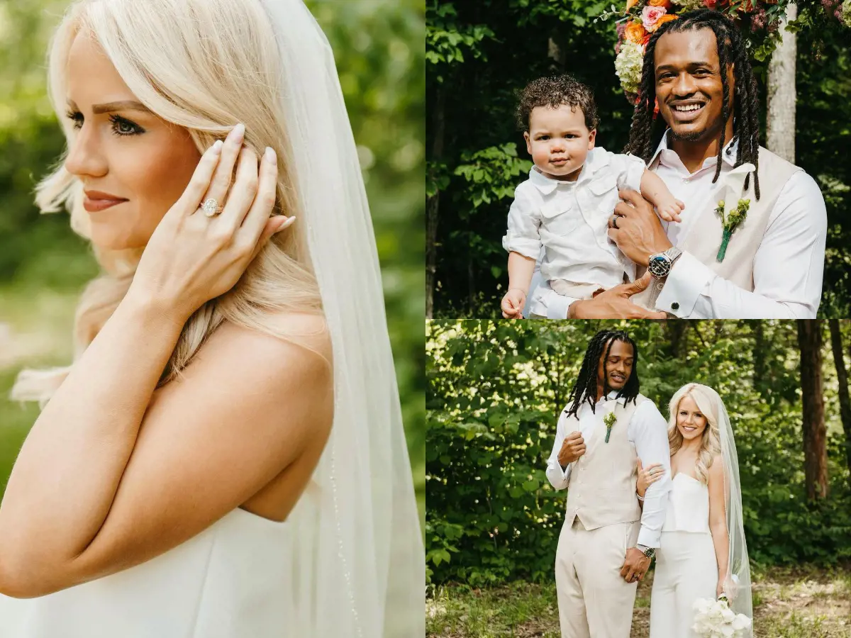 Hightower and Hart had their classic ceremony in the backyard of their Nashville resident