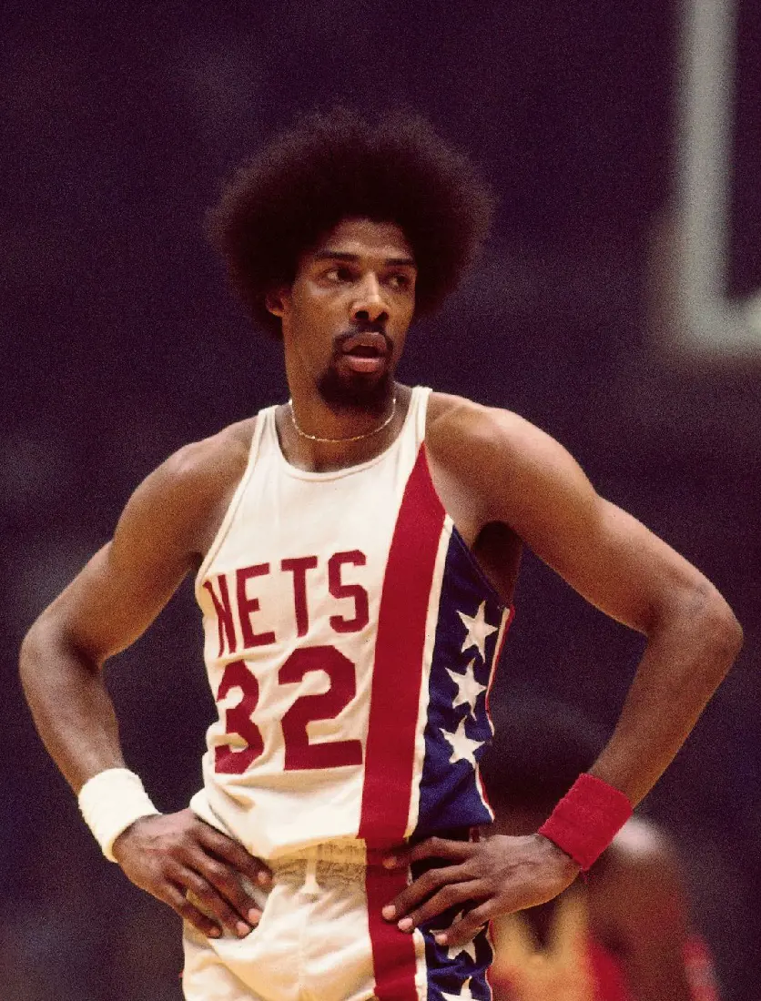 Julius Erving in the New Jersey Nets jersey in 1977