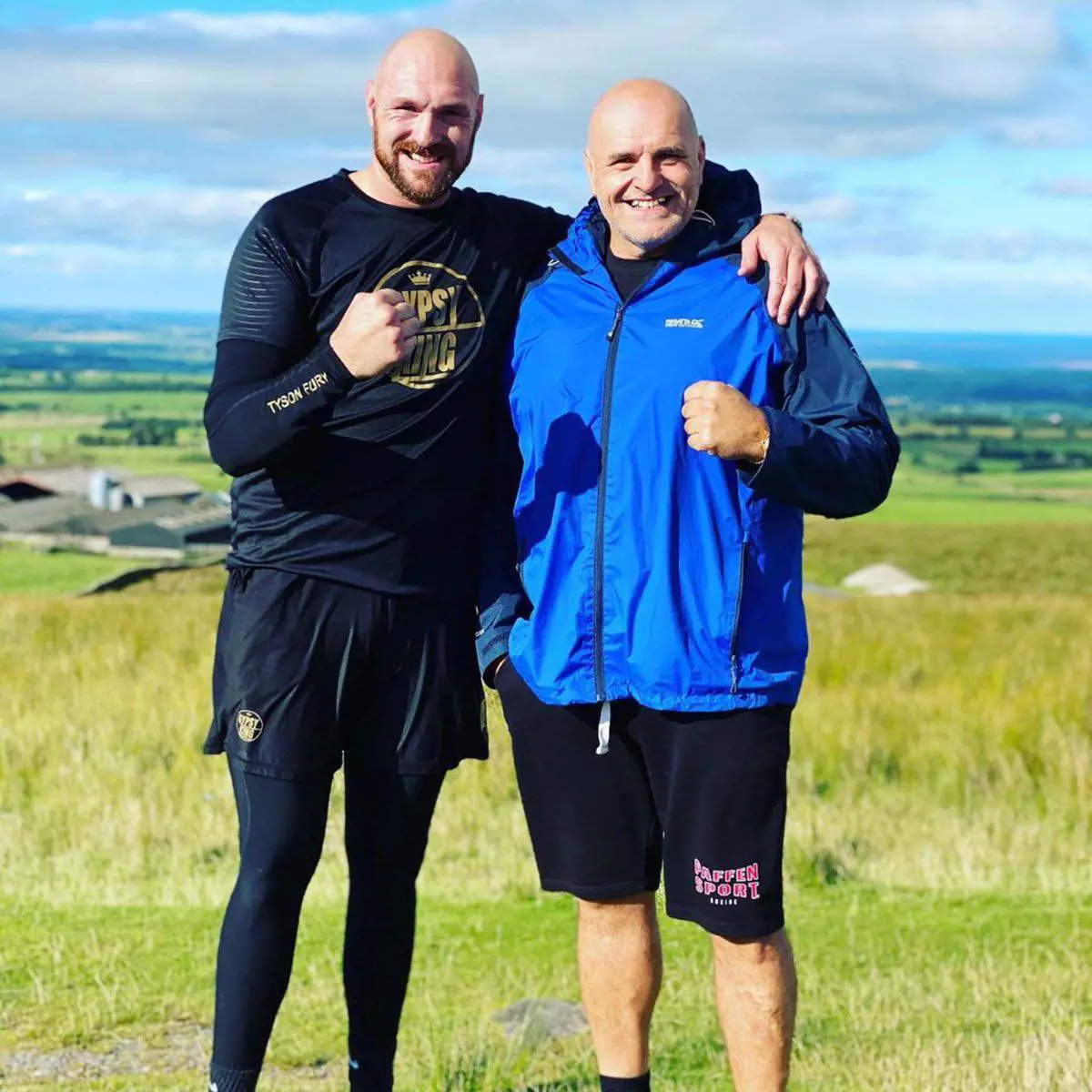 John and Tyson striking pose donning Gypsy Kings attire in September 2020